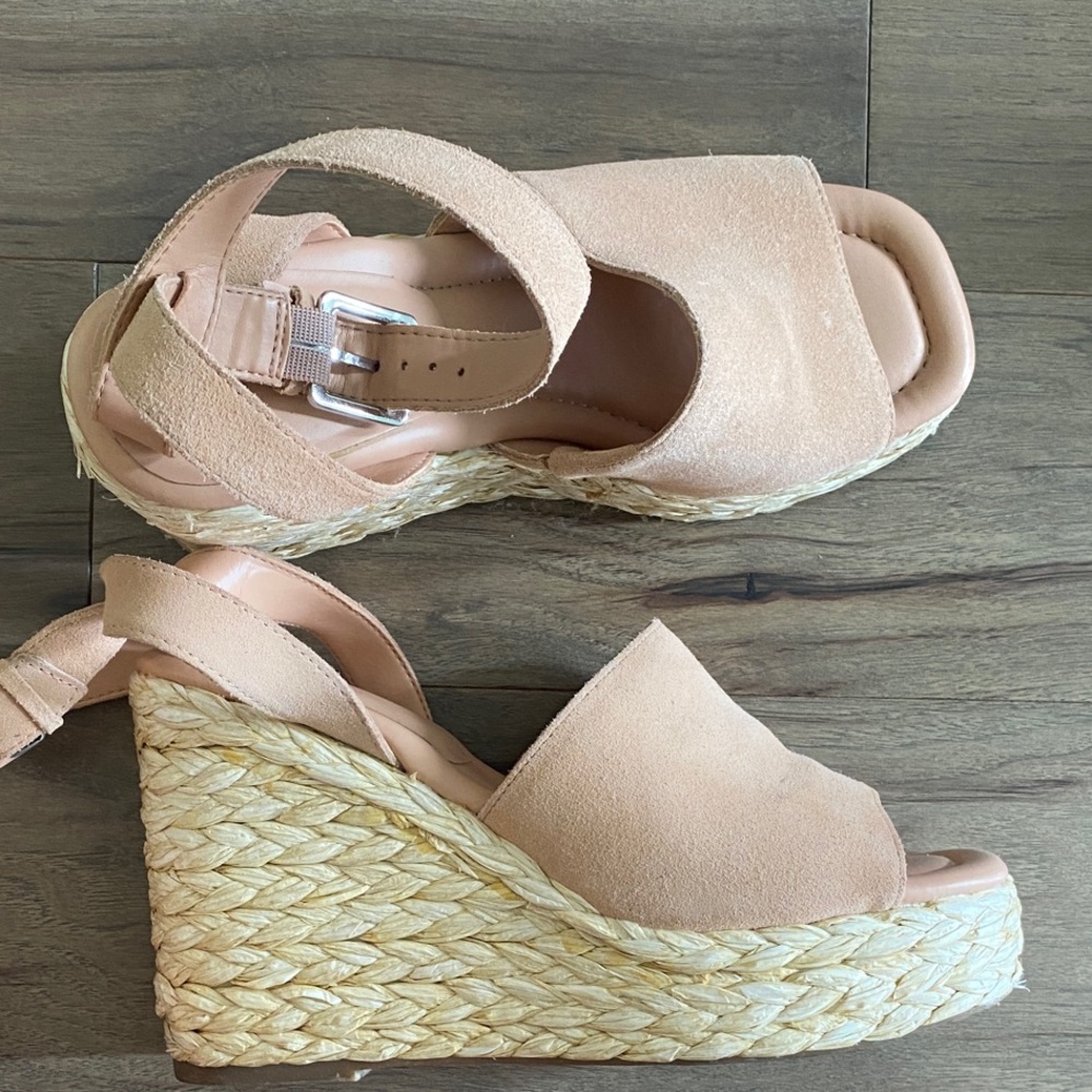 Marc Fisher Peach Wedge Sandals